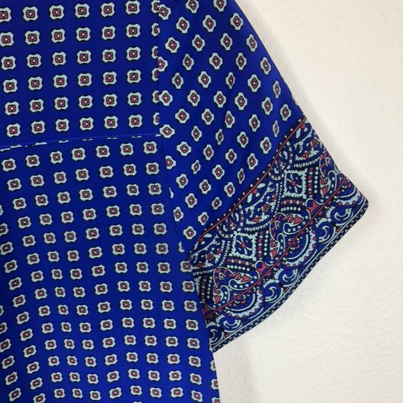 Madewell Short Sleeve Ascot Grid Blouse - Picture 6 of 8